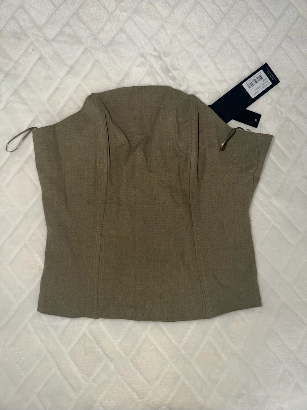 LIONESS NWT Strapless Olive Green Bustier Top